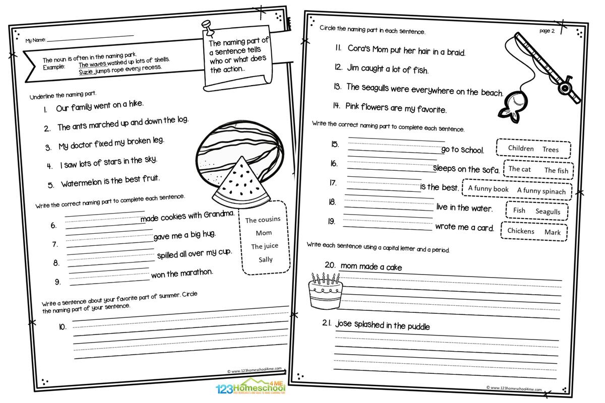 Grade 2 English Worksheets 123 Homeschool 4 Me