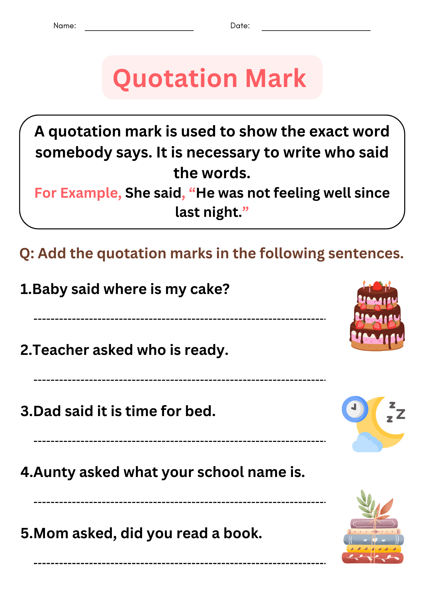 Quotation Marks Worksheets Practice With Storyboard That