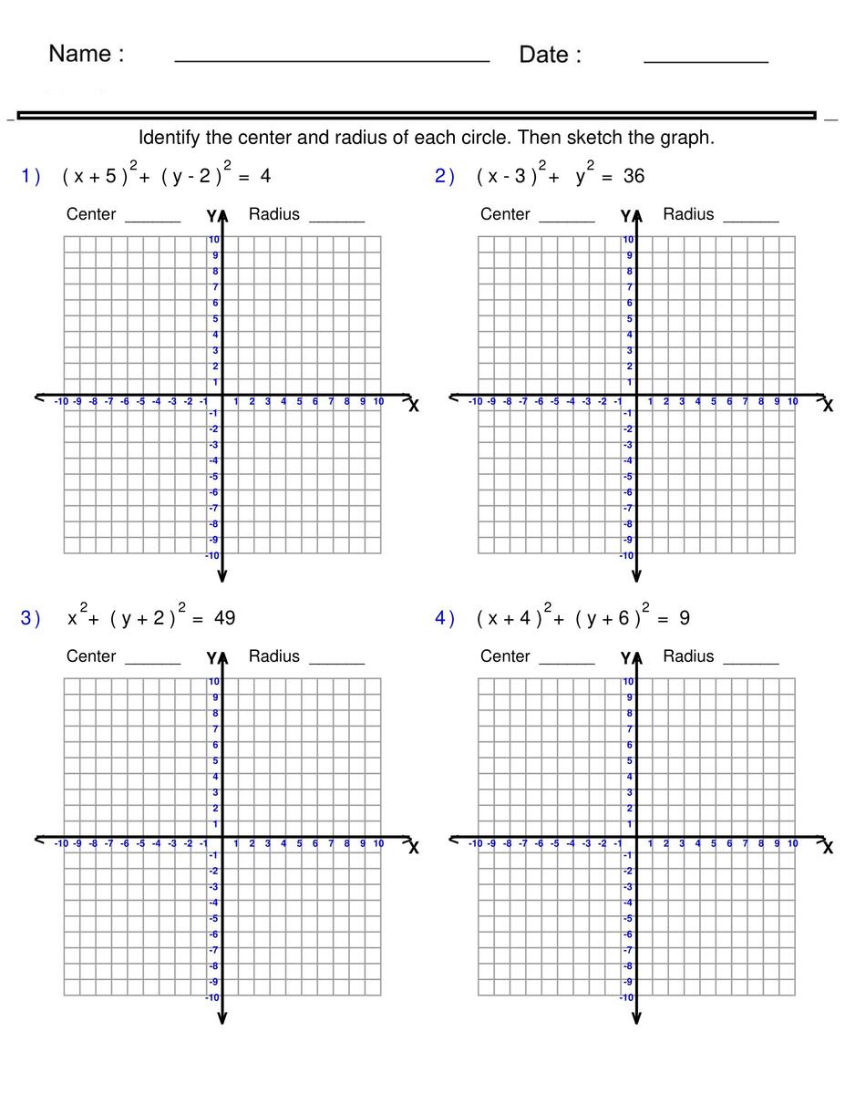 Graphing Equation Of A Circle Circle Worksheets Made By Teachers Equations Of Lines Tangent To Circles Worksheet PDF Printable Algebra Worksheet Cazoom Math