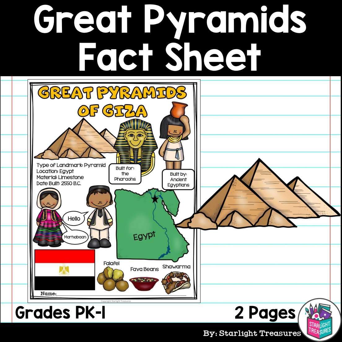 Great Pyramids Of Giza Fact Sheet For Early Readers World Landmarks Made By Teachers Great Pyramids Of Giza Fact Sheet For Early Readers World Landmarks Made By Teachers
