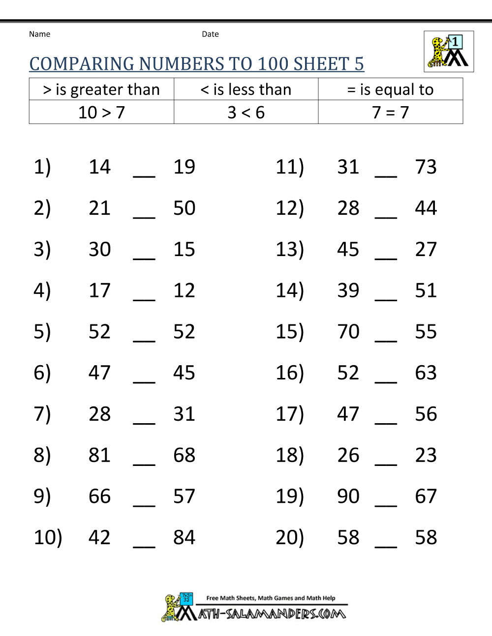 Greater Than Less Than Equal To Dinosaur Themed Made By Teachers