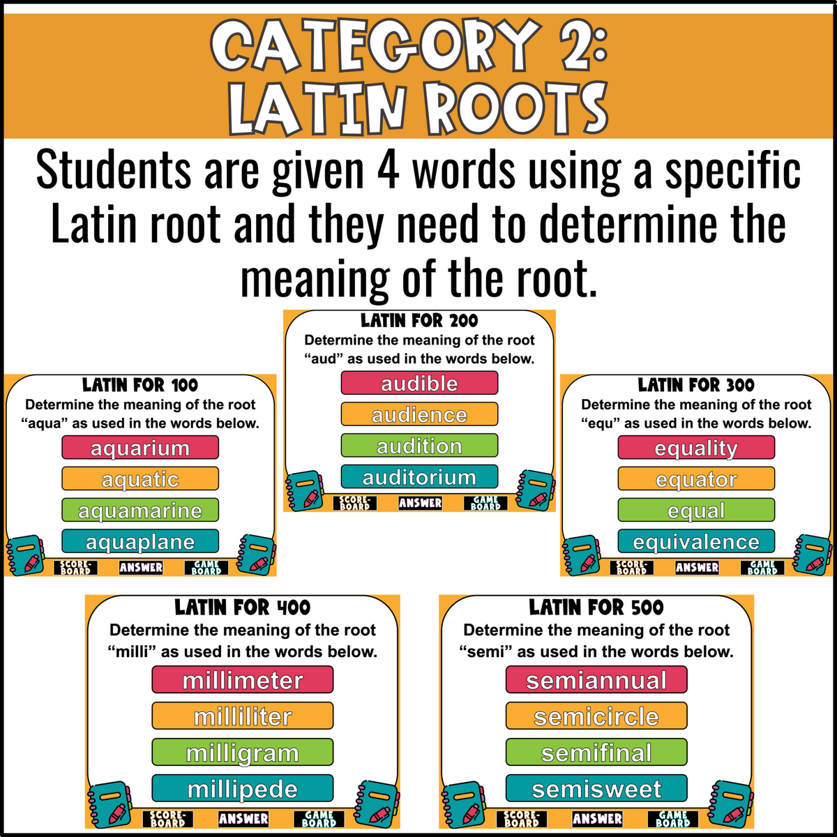 Greek And Latin Roots Game Show Test Prep Reading Review Game Fun In 5th Grade MORE
