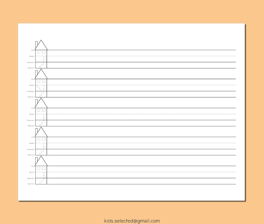 Handwriting Practice Paper For Kindergarten Instant Download Horizontal Penmanship Paper Printable In Digital Format For Kids Preschool Etsy