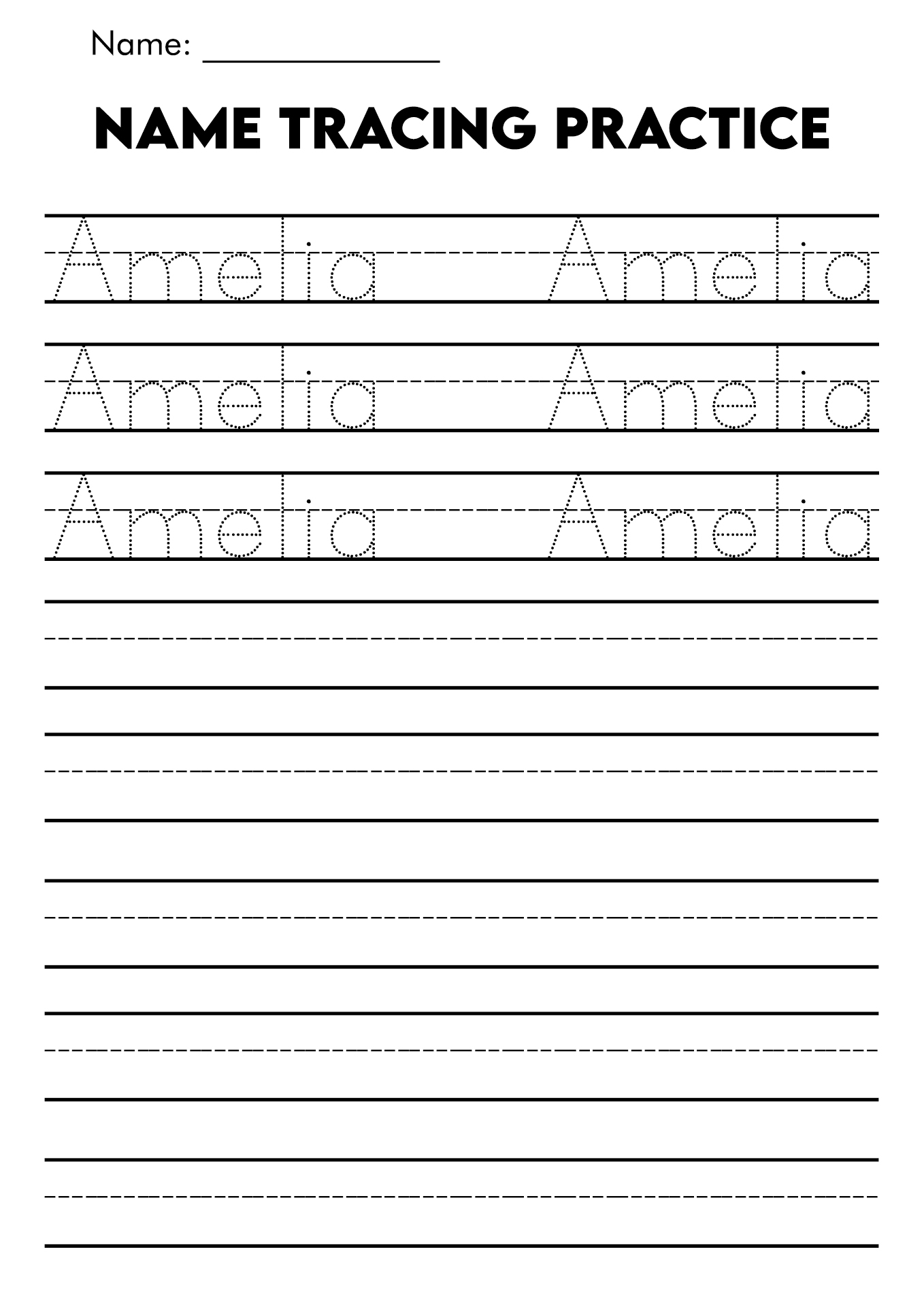 Handwriting Practice Personalized Name Tracing Worksheets Sheets For Preschool Kindergarten Personalized Tracing Book