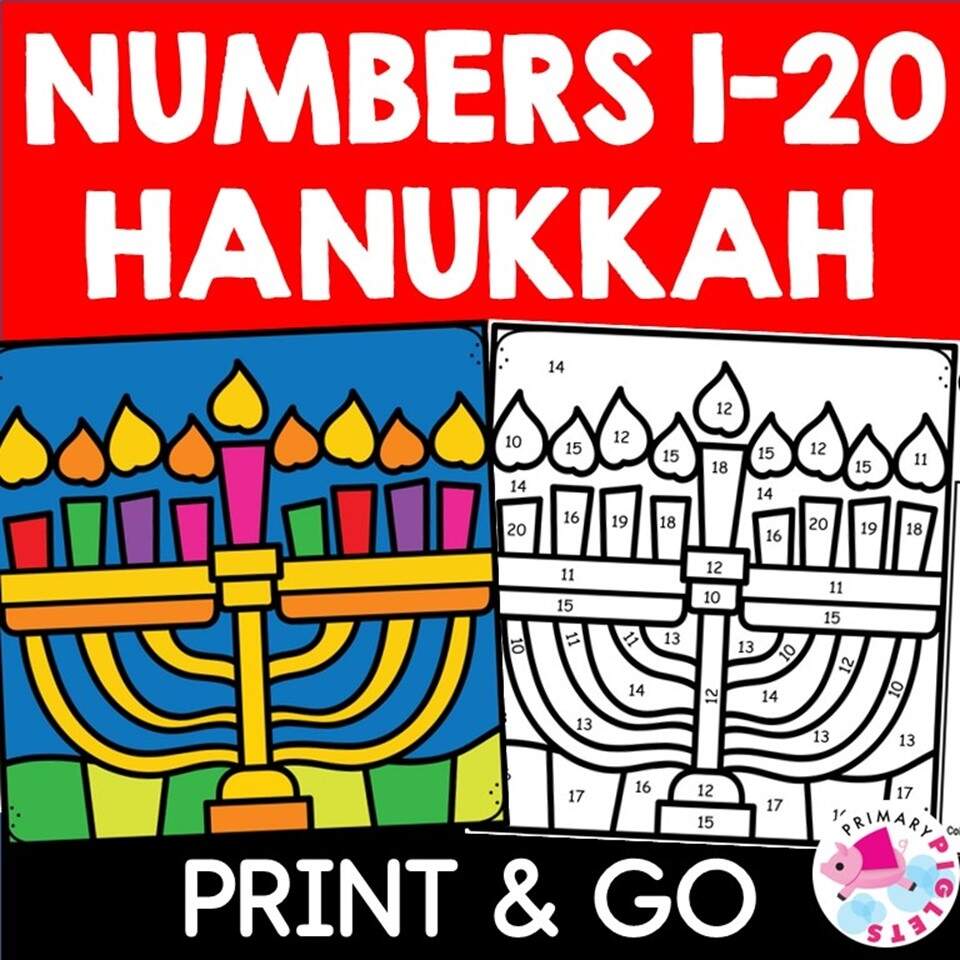Hanukkah Math Coloring Pages Color By Number Code Sheets Classful