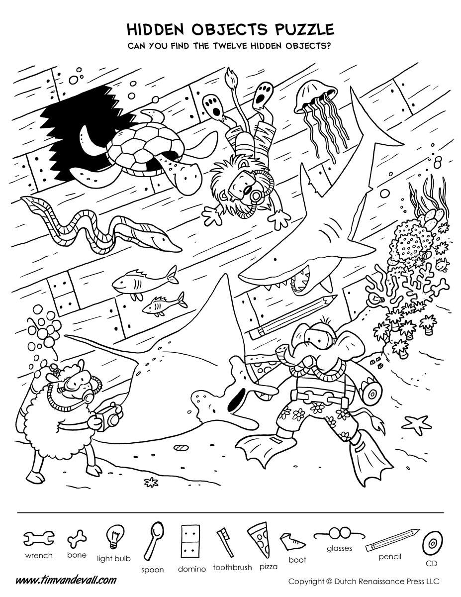 Puzzles Hidden Picture Worksheets Worksheets Library