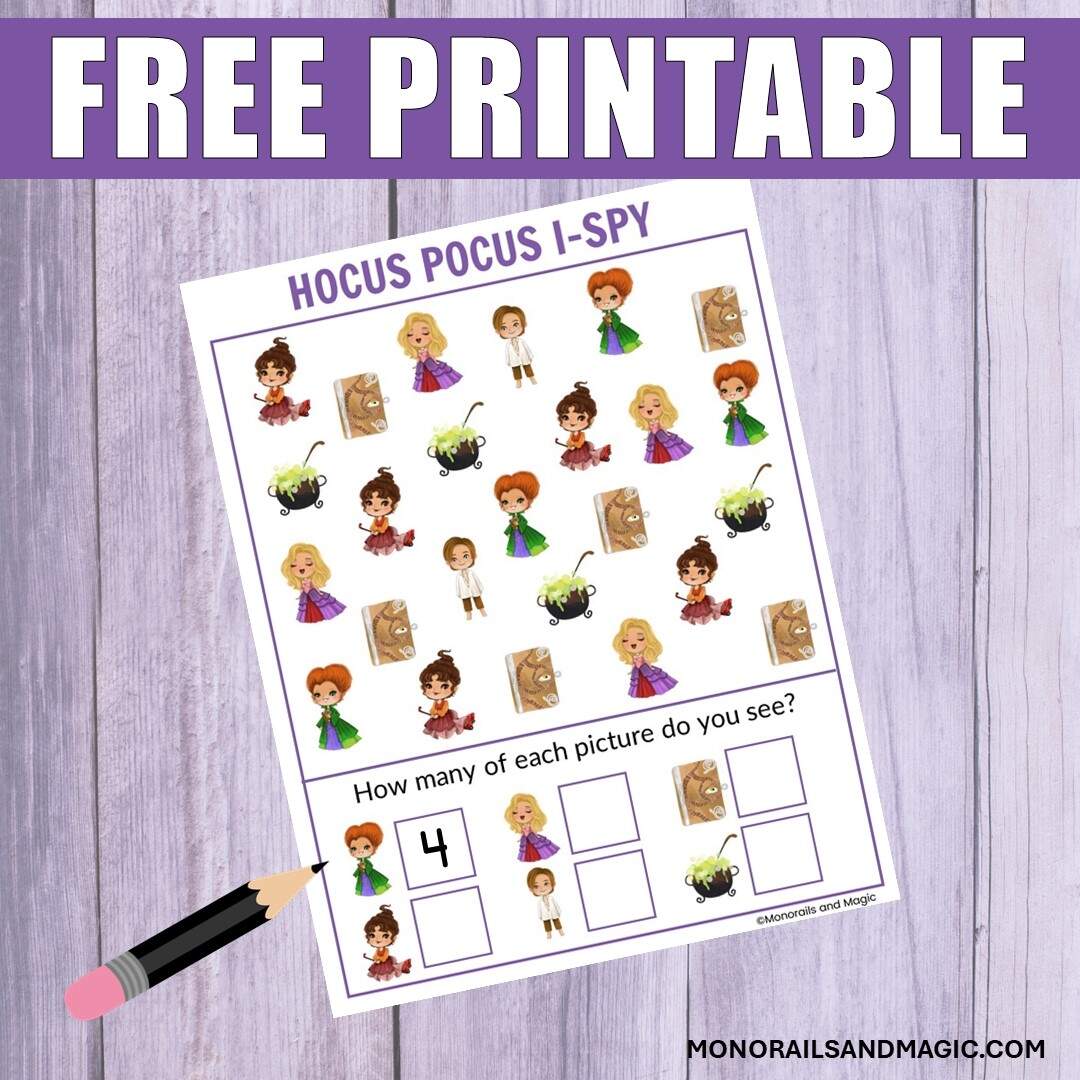 Hocus Pocus Word Search Free Printable Monorails And Magic