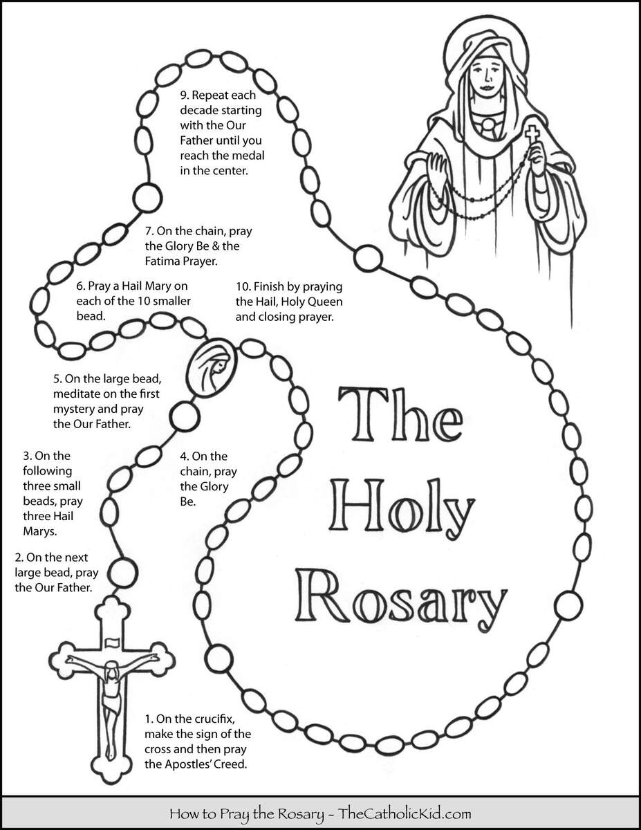 How To Pray The Rosary Coloring Page For Kids TheCatholicKid How To Pray The Rosary Coloring Page For Kids TheCatholicKid