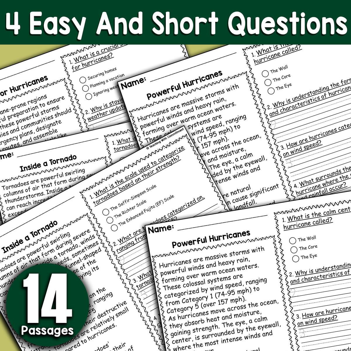 Hurricanes And Tornadoes Reading Comprehension Passages With Questions Made By Teachers Hurricanes And Tornadoes Reading Comprehension Passages With Questions Made By Teachers