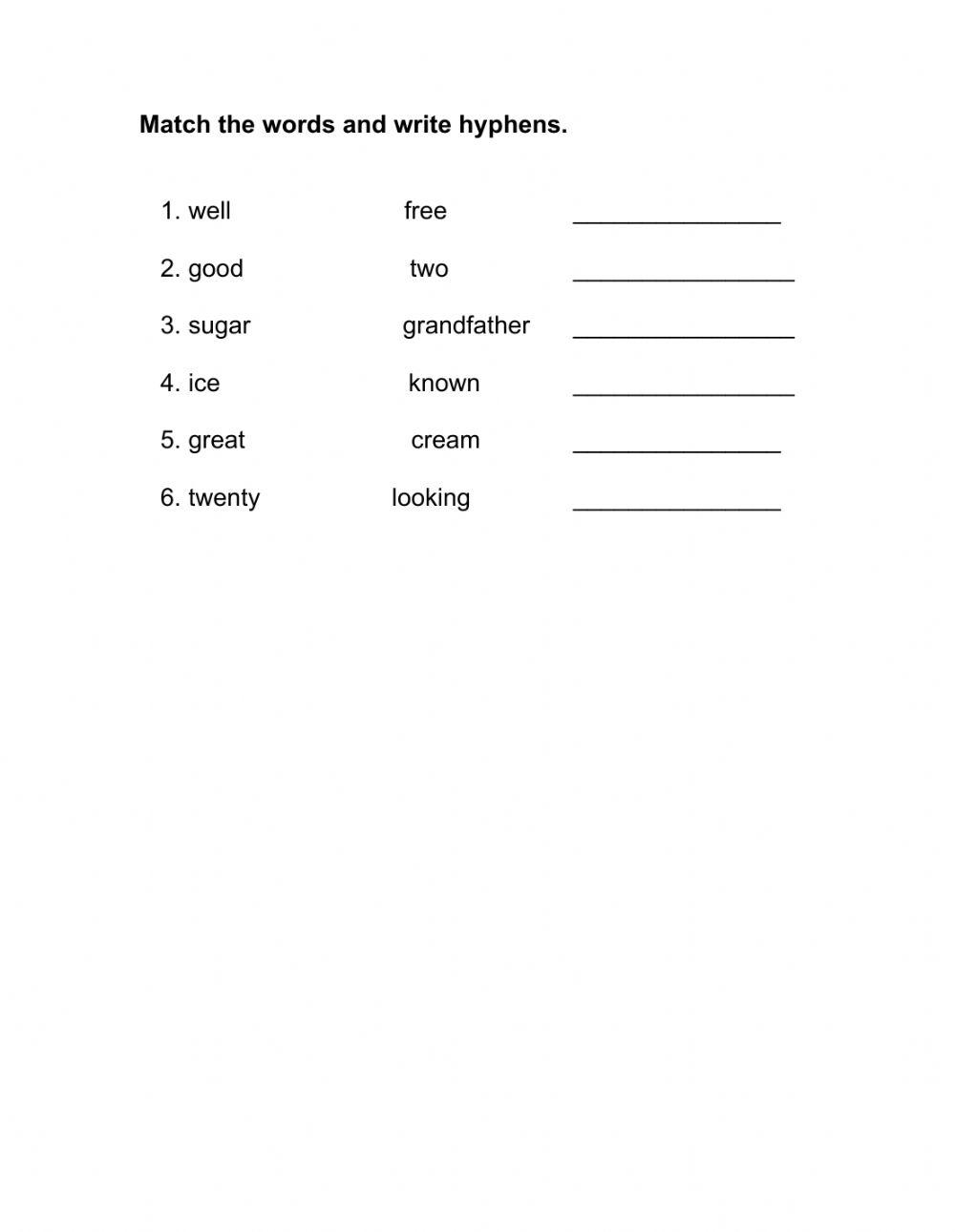 Hyphens Worksheet Worksheets Library