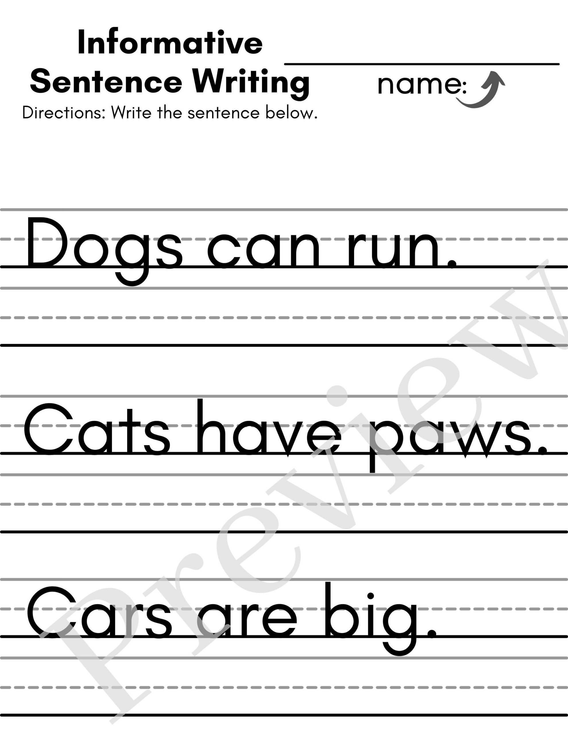 Informative Writing Worksheets With True Statements For Primary Grades TK Kindergarten First Grade For Teachers Or Homeschool Parents Etsy
