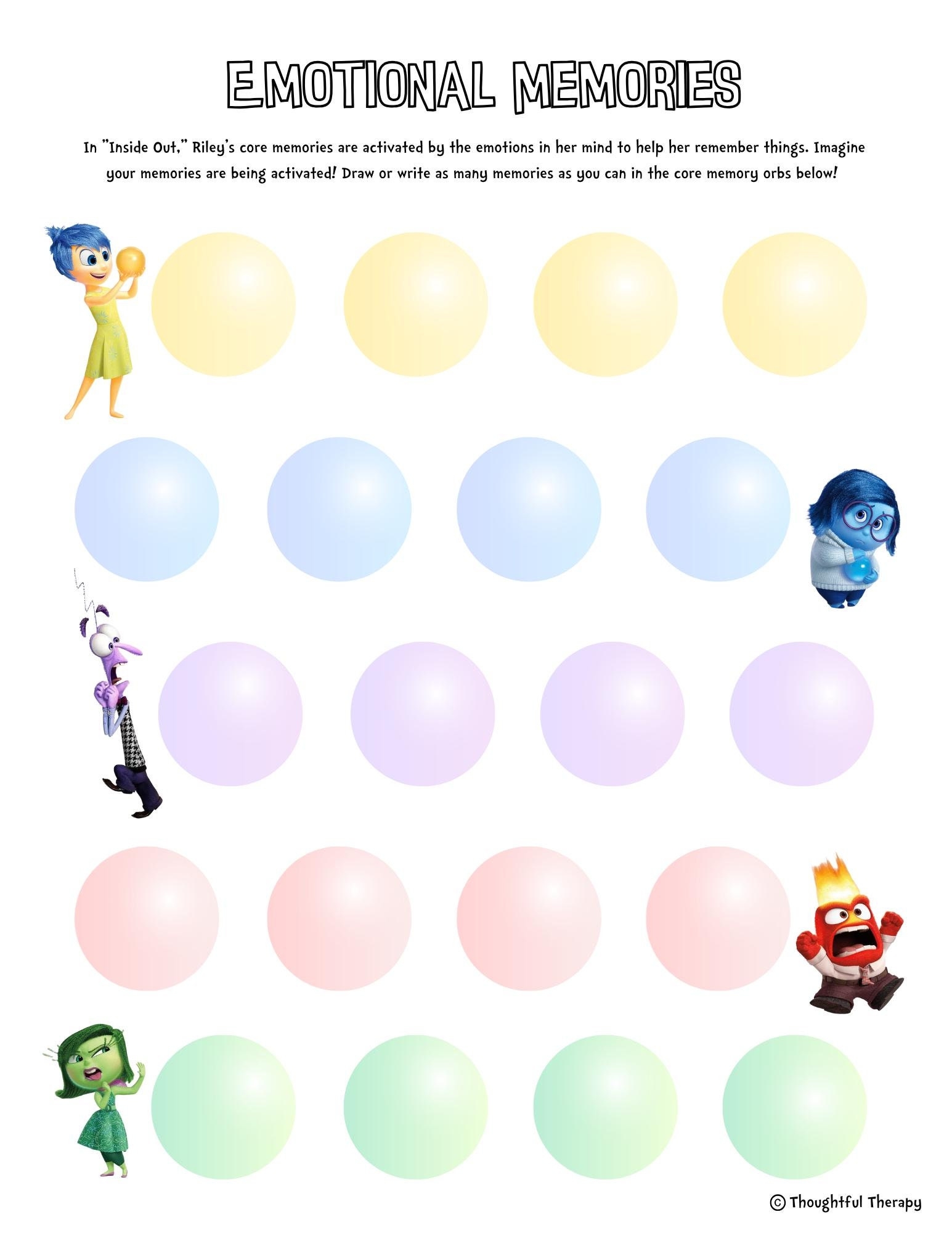 Inside Out Emotional Memories SEL Feelings Worksheet For Therapists Counselors And Teachers Etsy Inside Out Emotional Memories SEL Feelings Worksheet For Therapists Counselors And Teachers Etsy