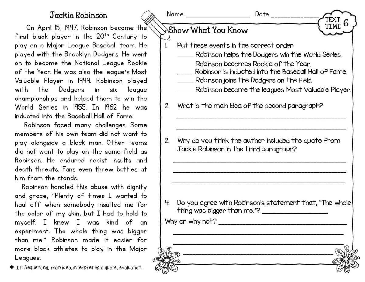 Jackie Robinson Word Search WordMint