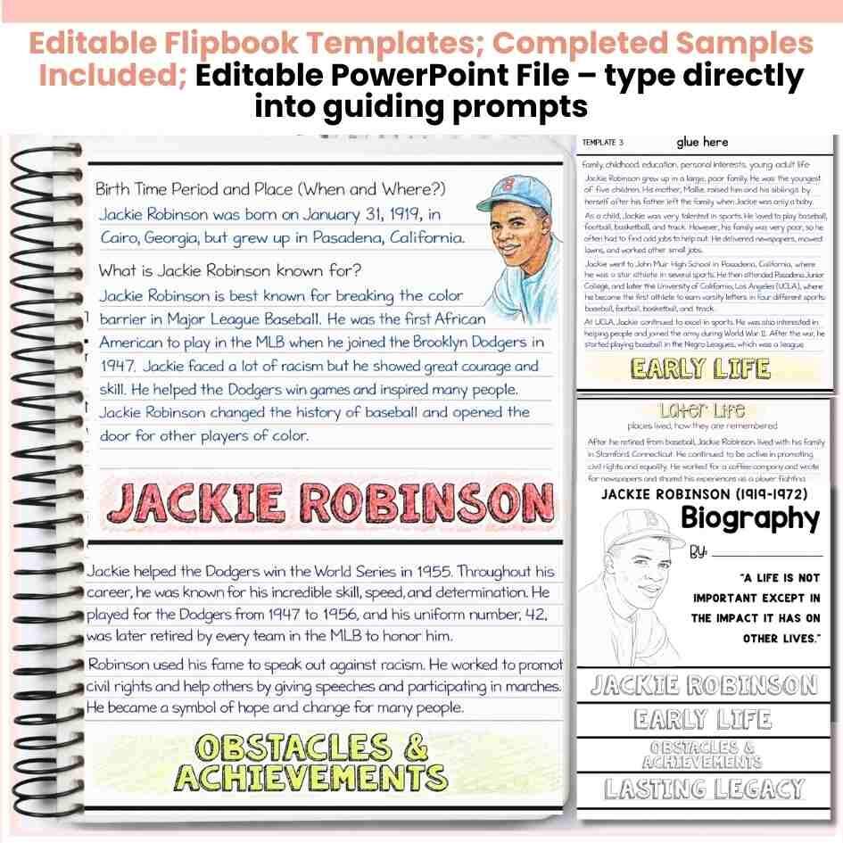 Jackie Robinson Free Biography Research Report Templates