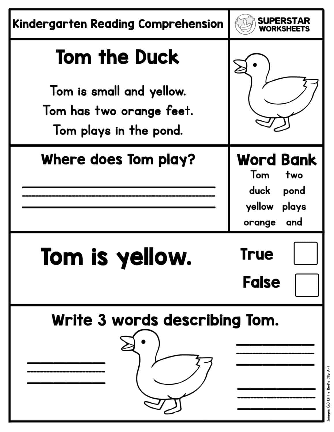 Reading Worksheet For Kids Free Printable Digital PDF