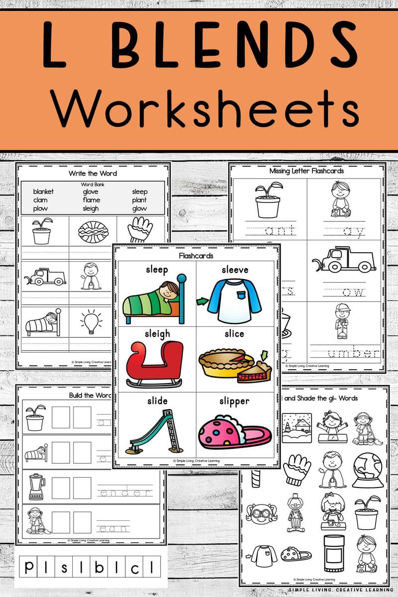 L Blends Worksheets Simple Living Creative Learning L Blends Worksheets Simple Living Creative Learning
