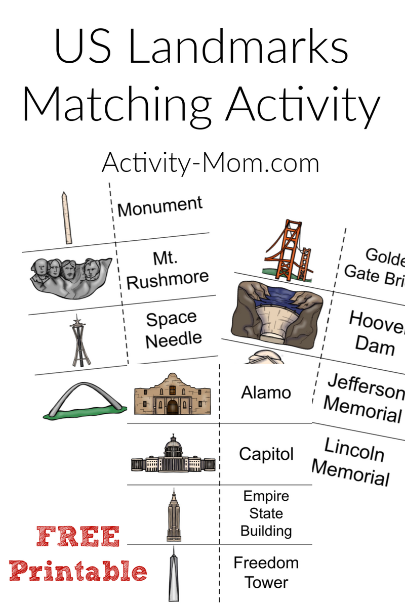 Landmarks Of The United States Matching Activity The Activity Mom Landmark Worksheets Free Templates By Storyboard That