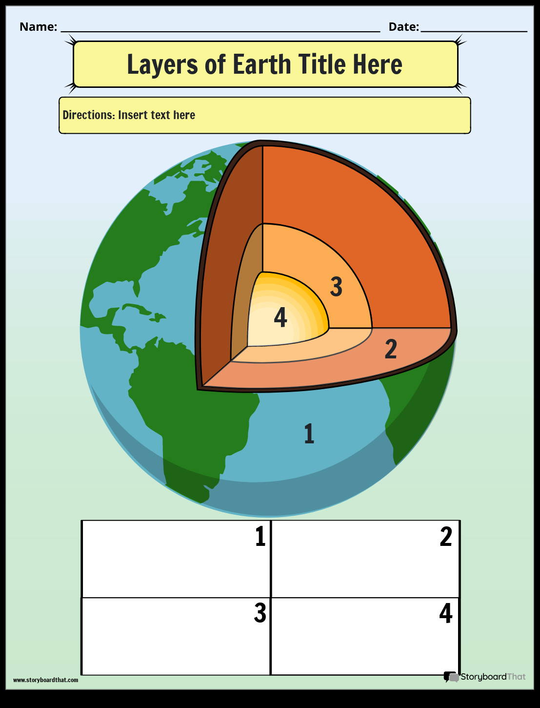 Layers Of Earth Worksheets Free From Storyboard That