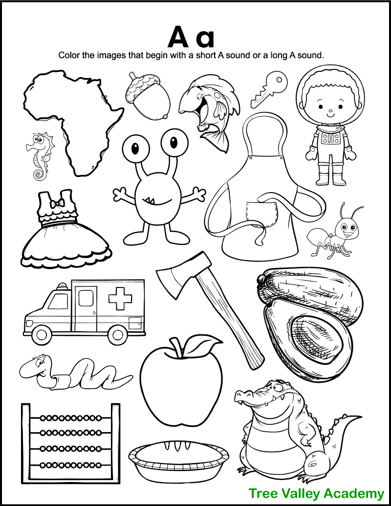 Letter A Sound Worksheets Tree Valley Academy Beginning Sounds Worksheets