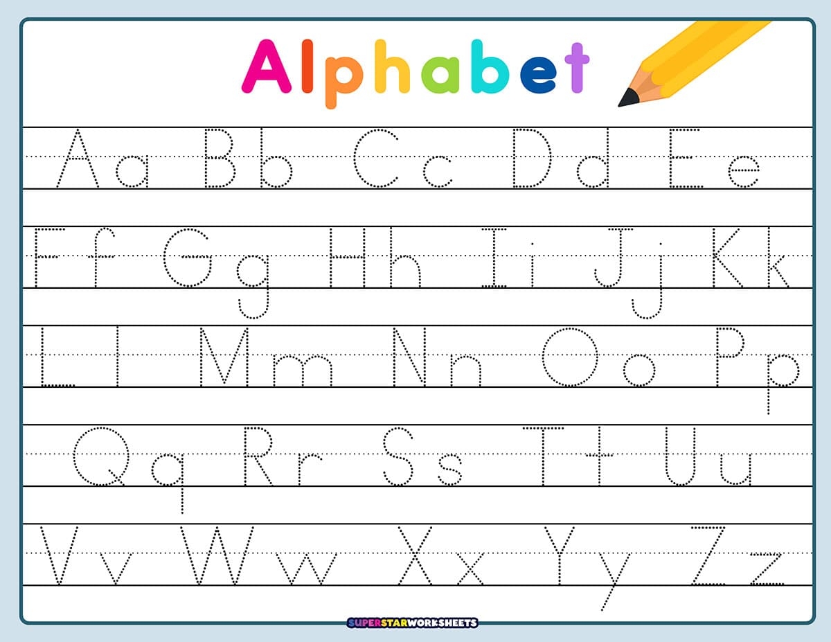 Free Printable Lowercase Alphabet Letters Tracing Worksheet