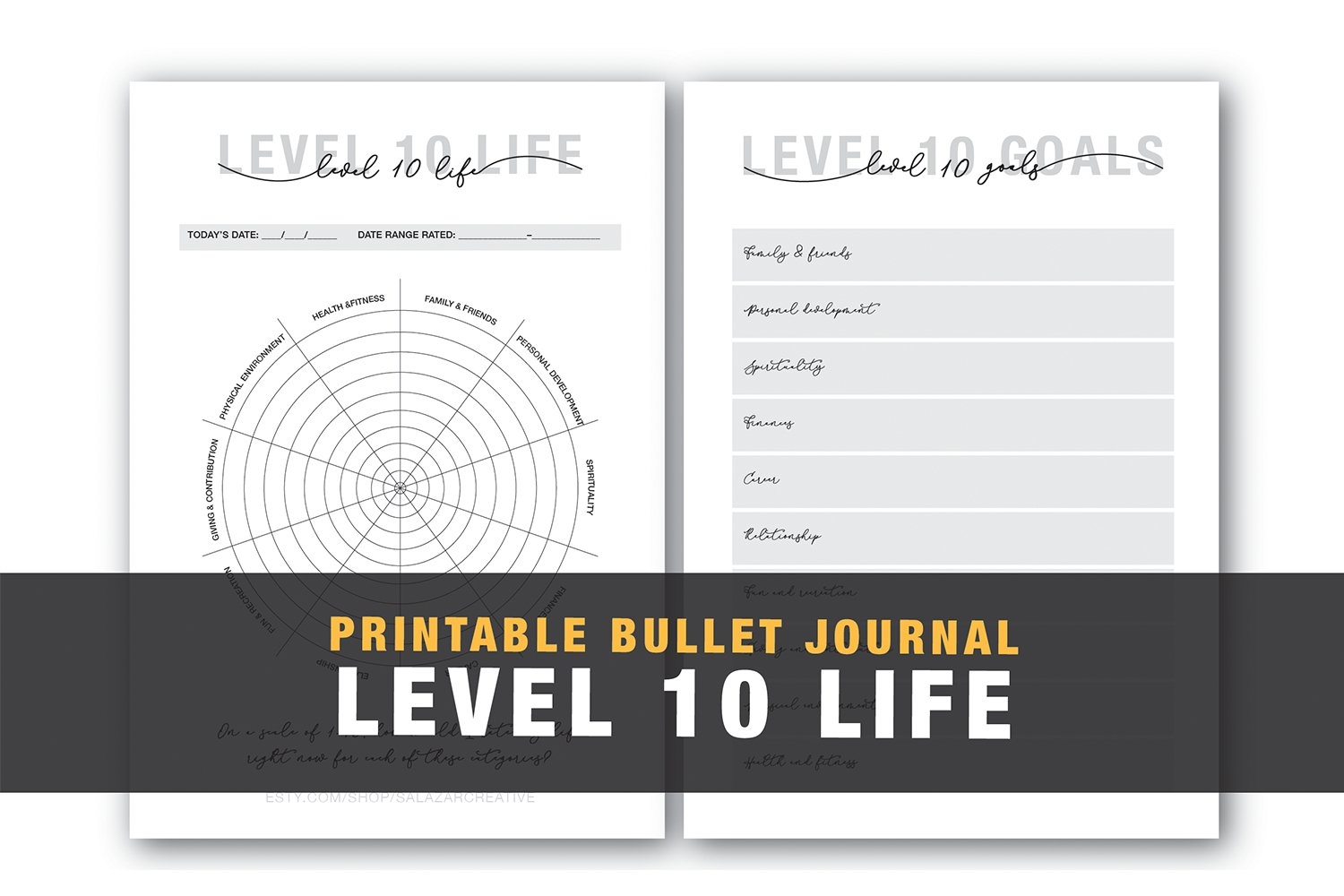 Level 10 Life Goal Reflecting Bullet Journal 421486