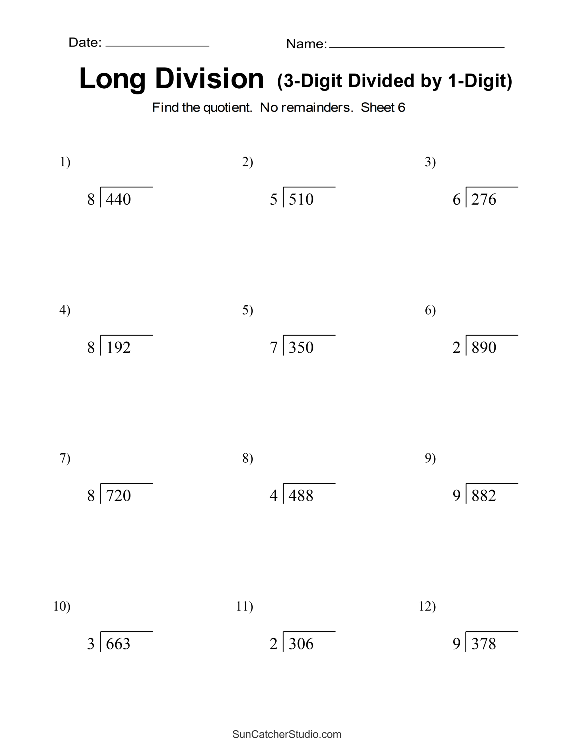 Division Worksheets Problems Free Printable Math Drills Free Printables Lettering SVG Files Tools Apps