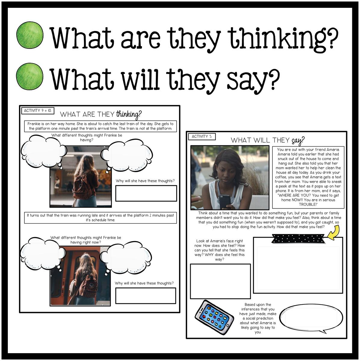 Make A Social Prediction Inference Skills Teens SEL Social Skills Worksheets Classful
