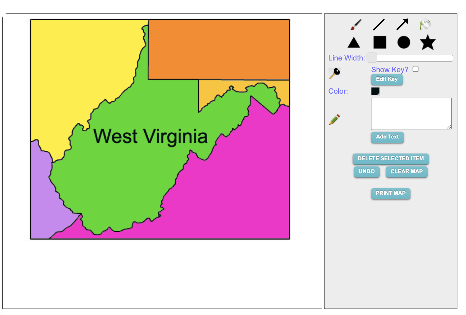 Make Your Own West Virginia Map Make Your Own West Virginia Map