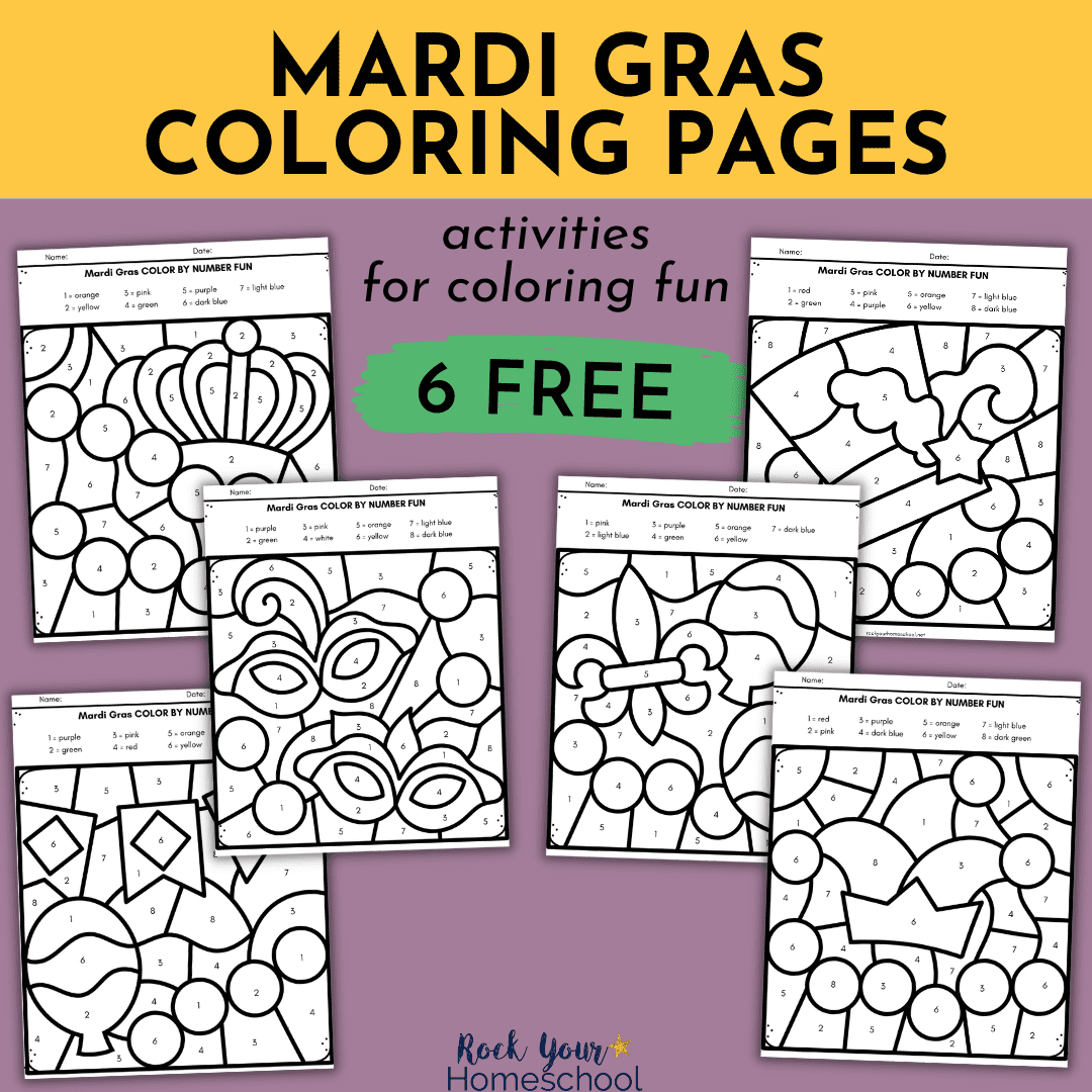 Mardi Gras Color By Number Worksheets Rock Your Homeschool