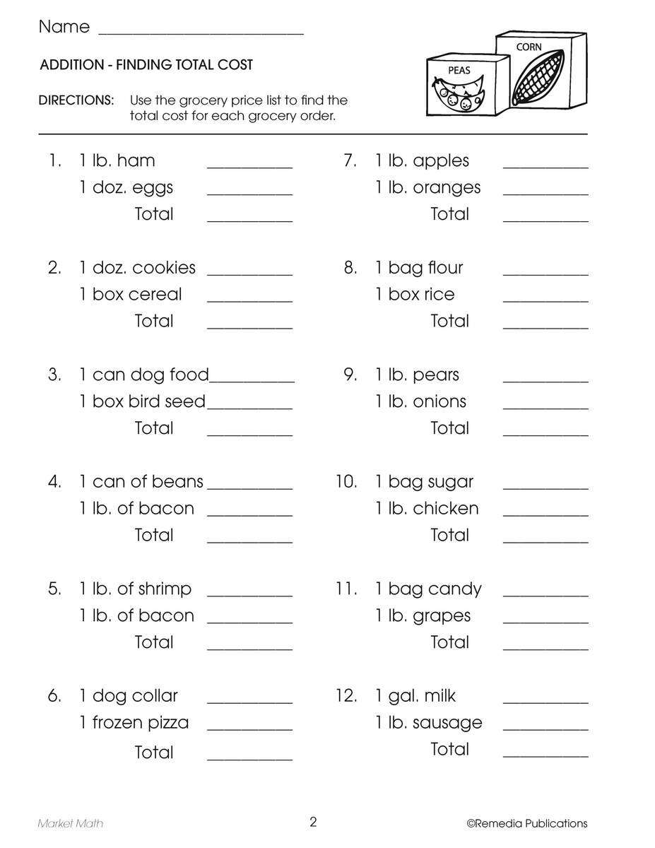 Using Grids In Real World Context Worksheet Download