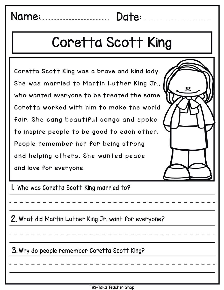 Martin Luther King Jr Day Reading Passages ANSWERS MLK Day Reading Made By Teachers