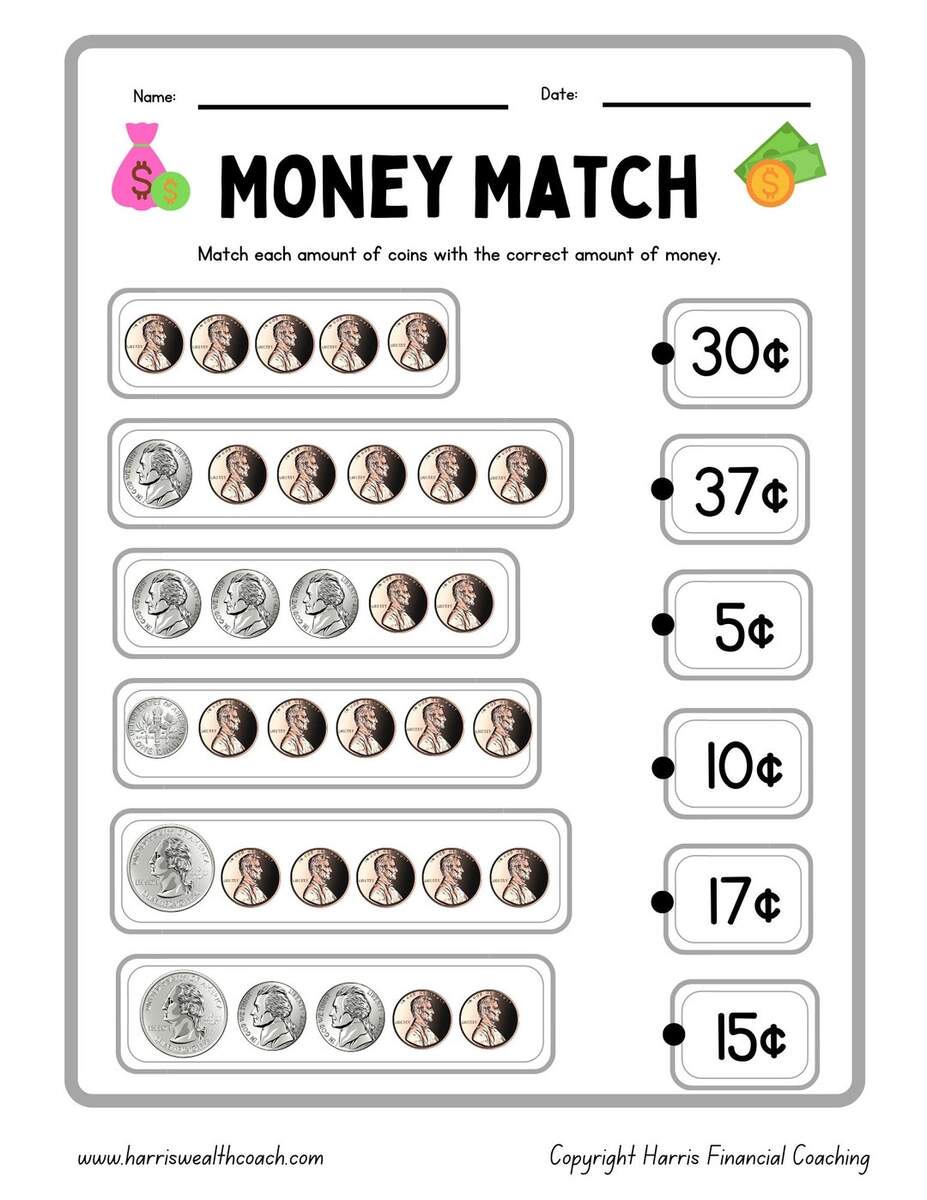 Money Counting Worksheets 1st 3rd Grade Math Printable Digital Download Etsy