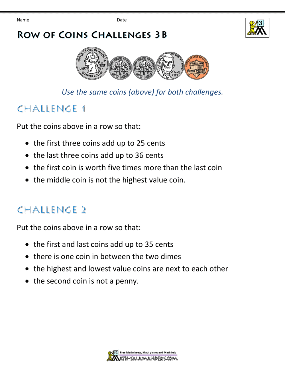 Money Worksheets 3rd Grade Money Challenges Money Worksheets 3rd Grade Money Challenges