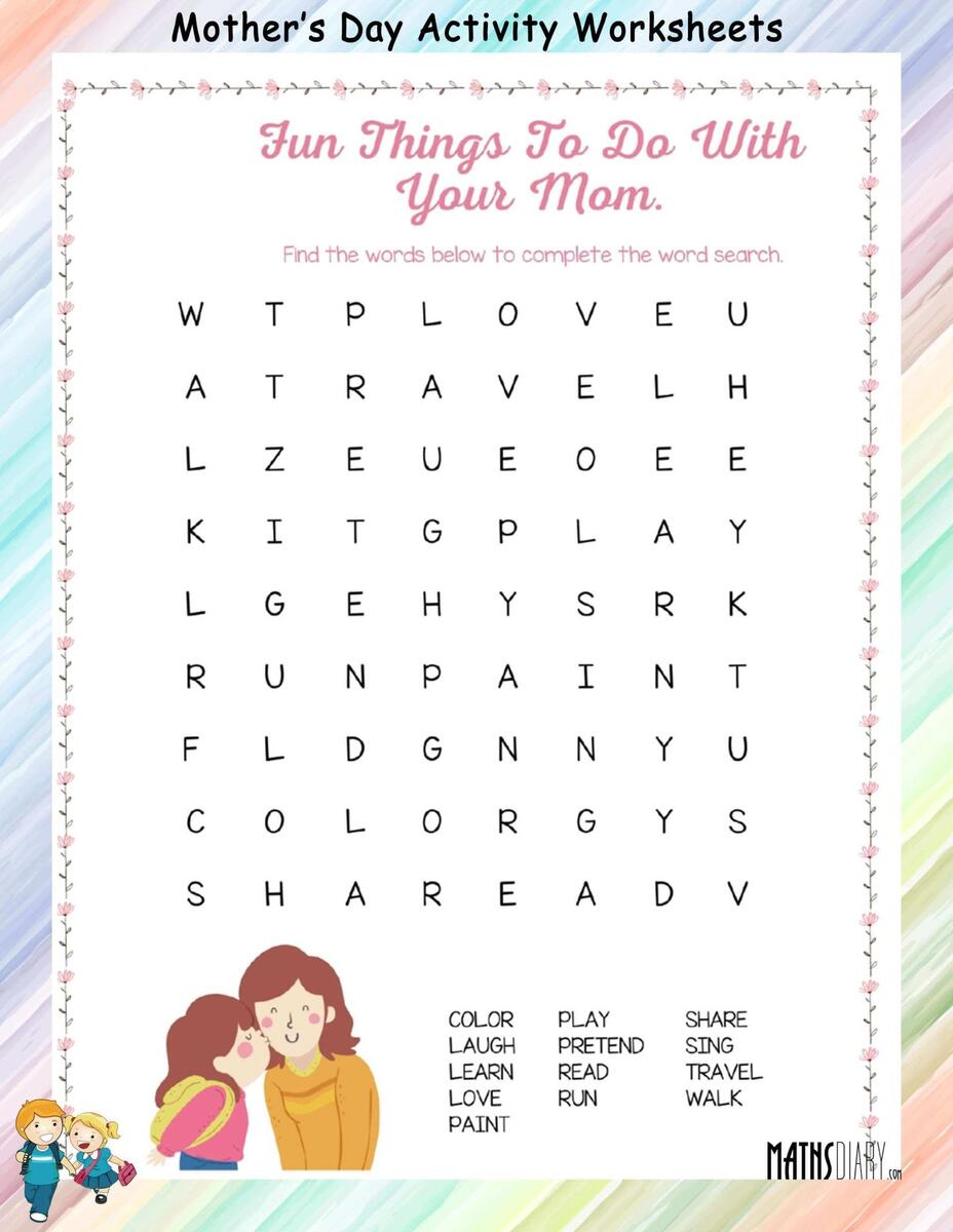 Mother S Day Fun Activities Math Worksheets