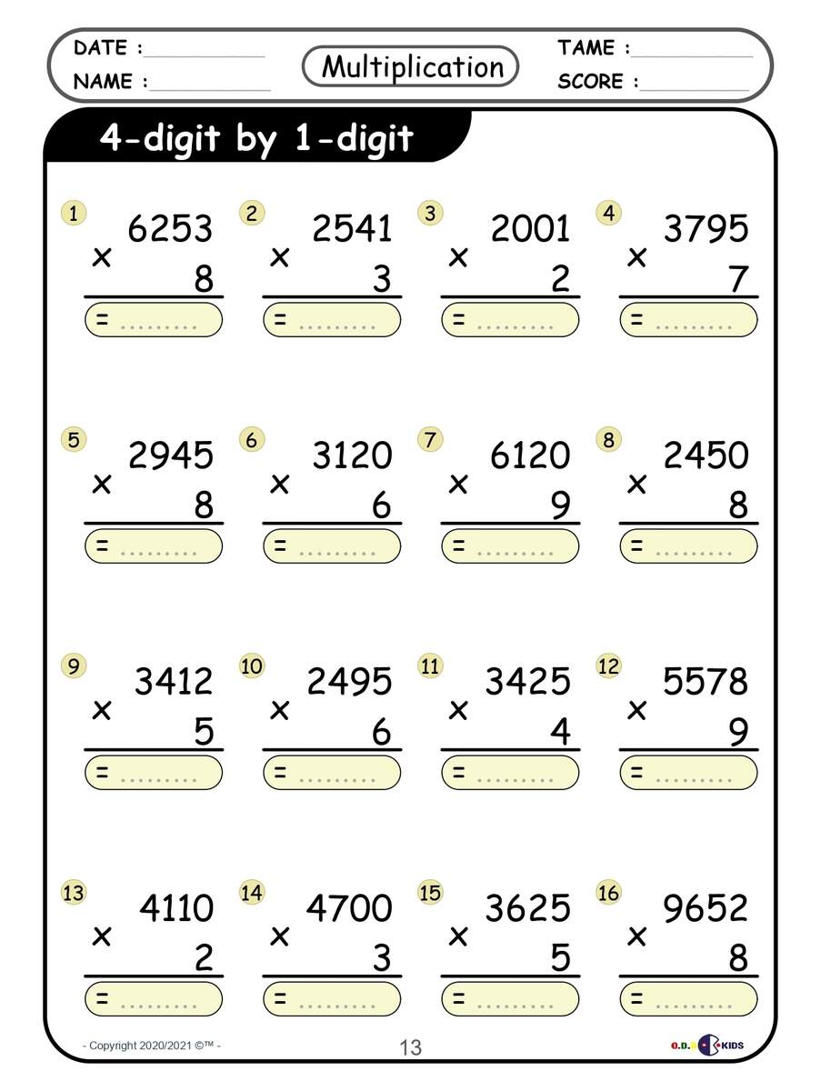 Multi Digit Multiplication Mastery Worksheets From 2 Digit To 4 Digit Operation Made By Teachers 2 Digit By 2 Digit Multiplication Worksheets Math Multiplication Made By Teachers