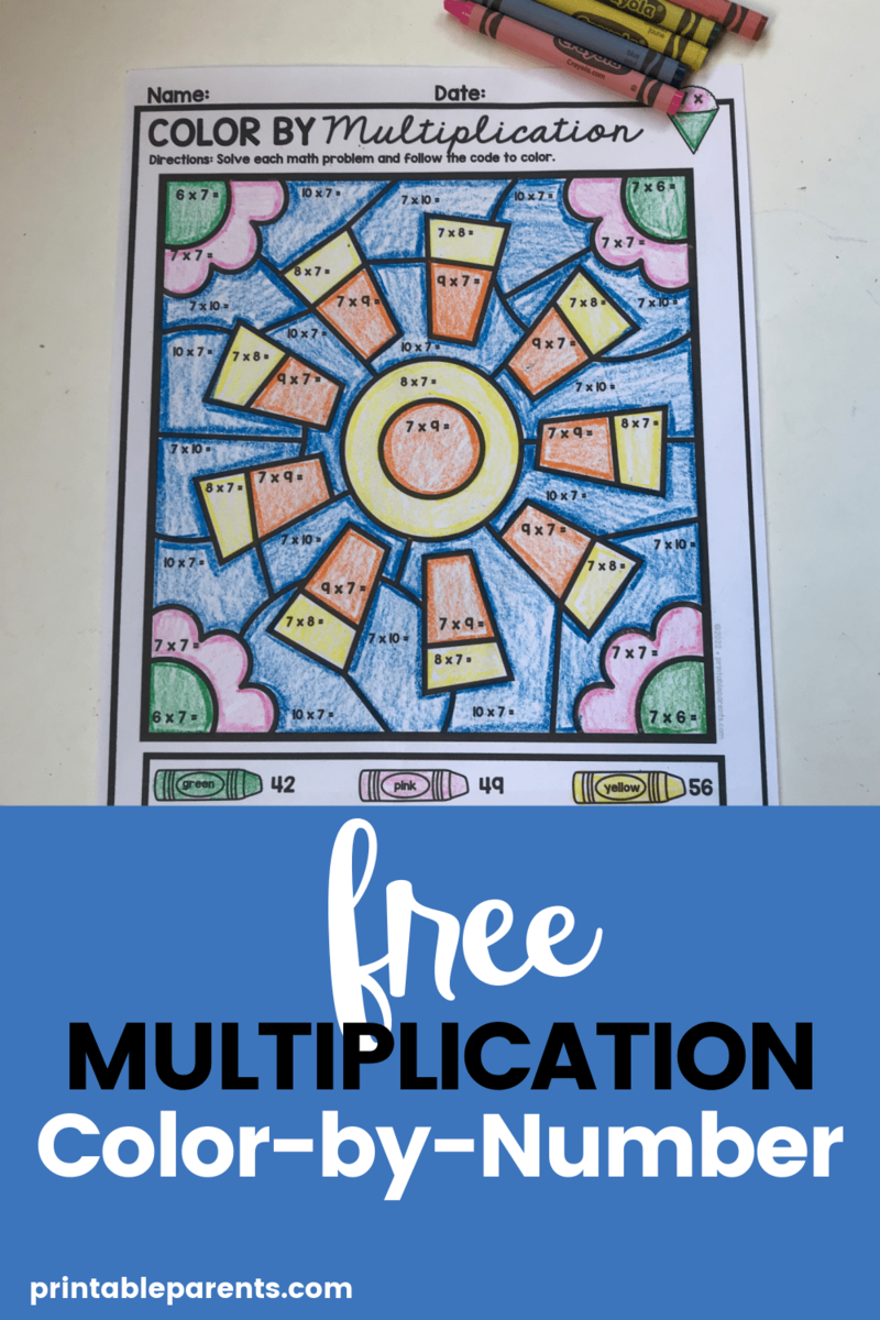 Multiplication Color By Number Printable Parents Multiplication Color By Number Printable Parents