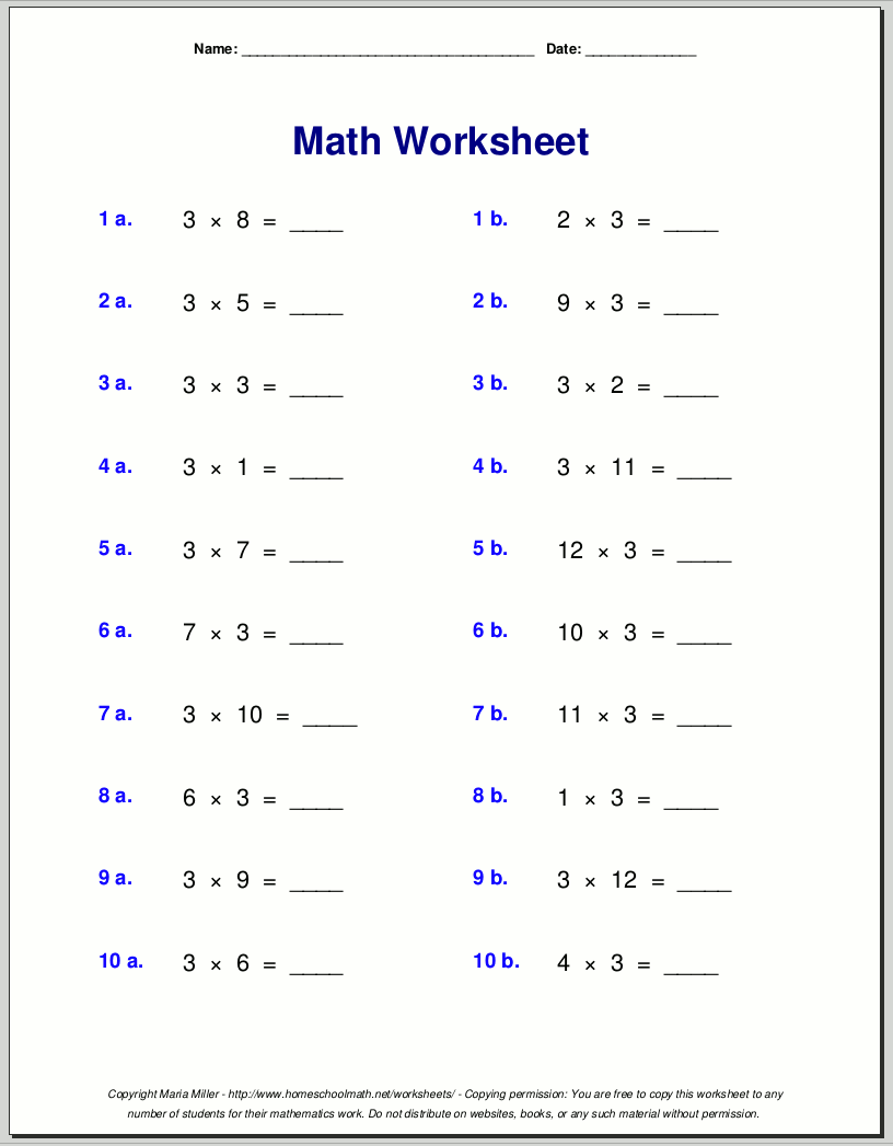 3rd Grade Math Worksheets Free And Printable Appletastic Learning