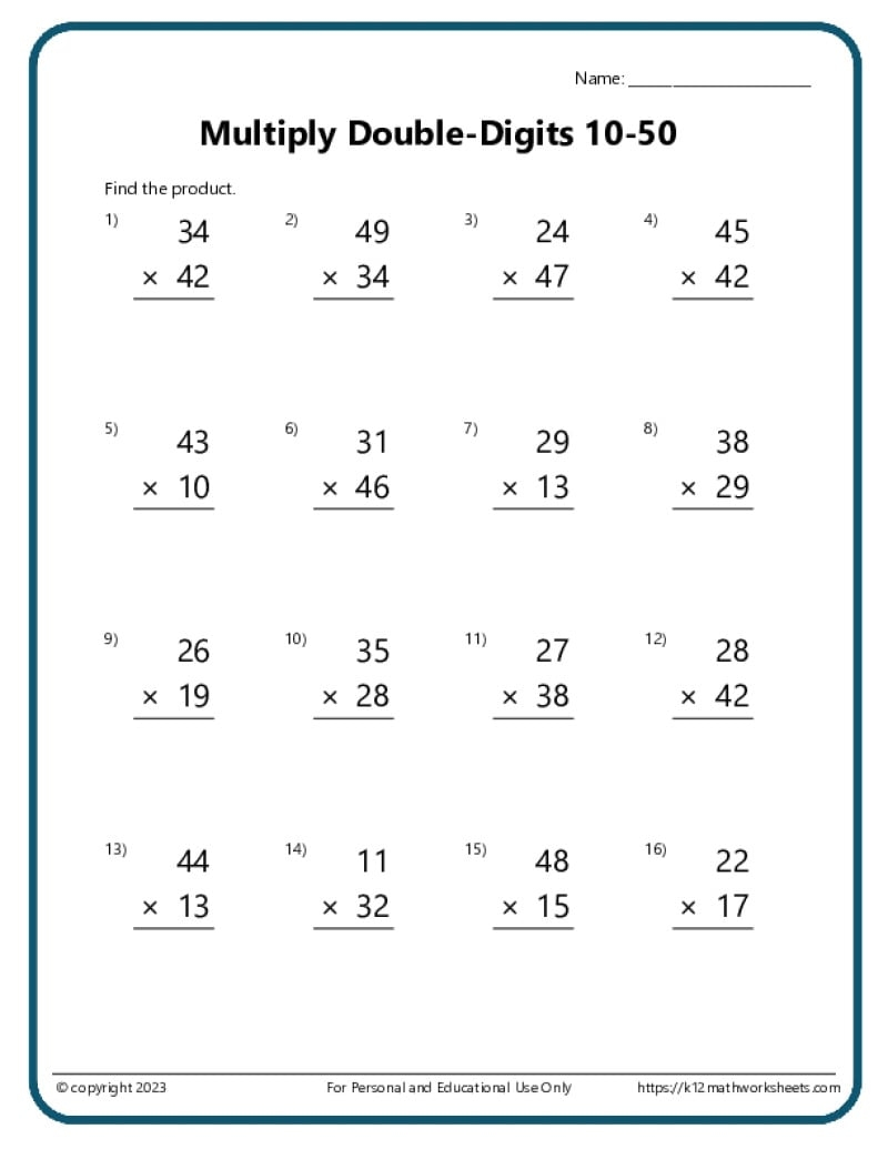 Multiplication 6th Grade Math Worksheet Made By Teachers