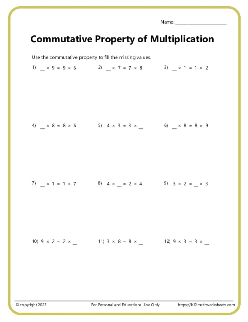Multiplication Worksheets K12 Math Worksheets