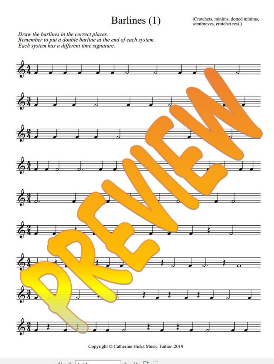 Music RHYTHM Draw The Barlines 1 Made By Teachers