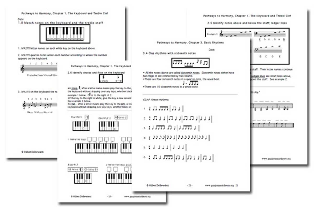 Music Theory For Children Draw The Note Treble Clef 4 Worksheets Etsy