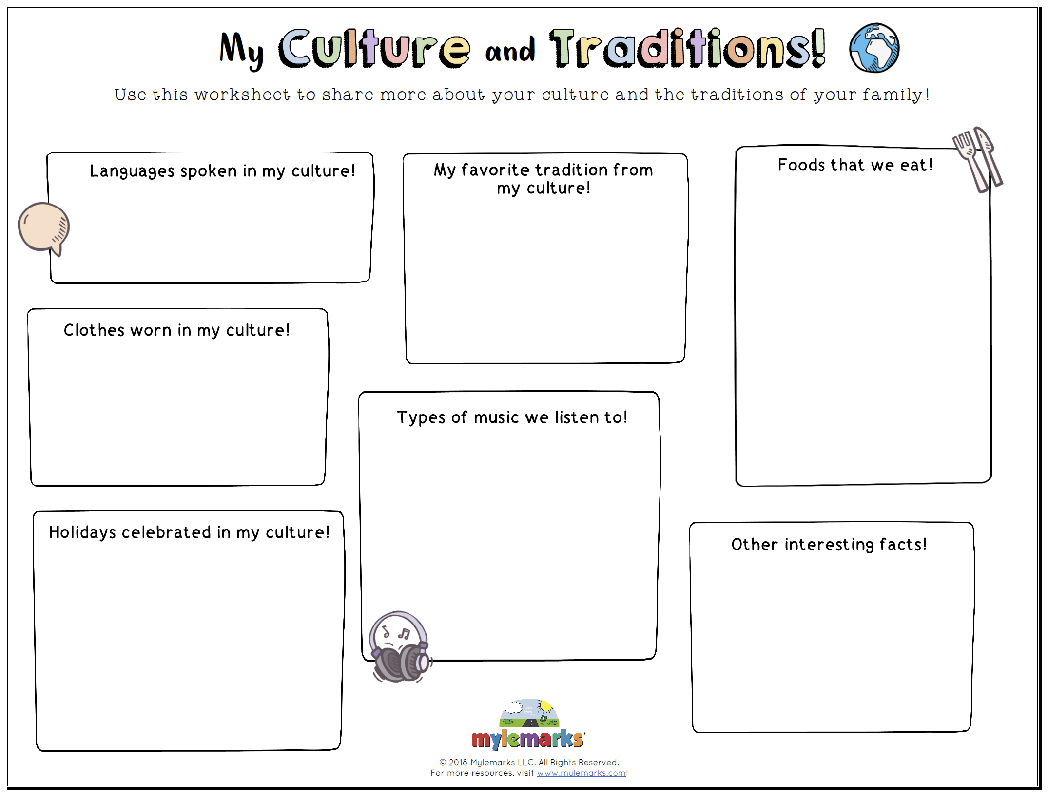 My Culture And Traditions ES F GS Children Around The World Worksheets 123 Homeschool 4 Me