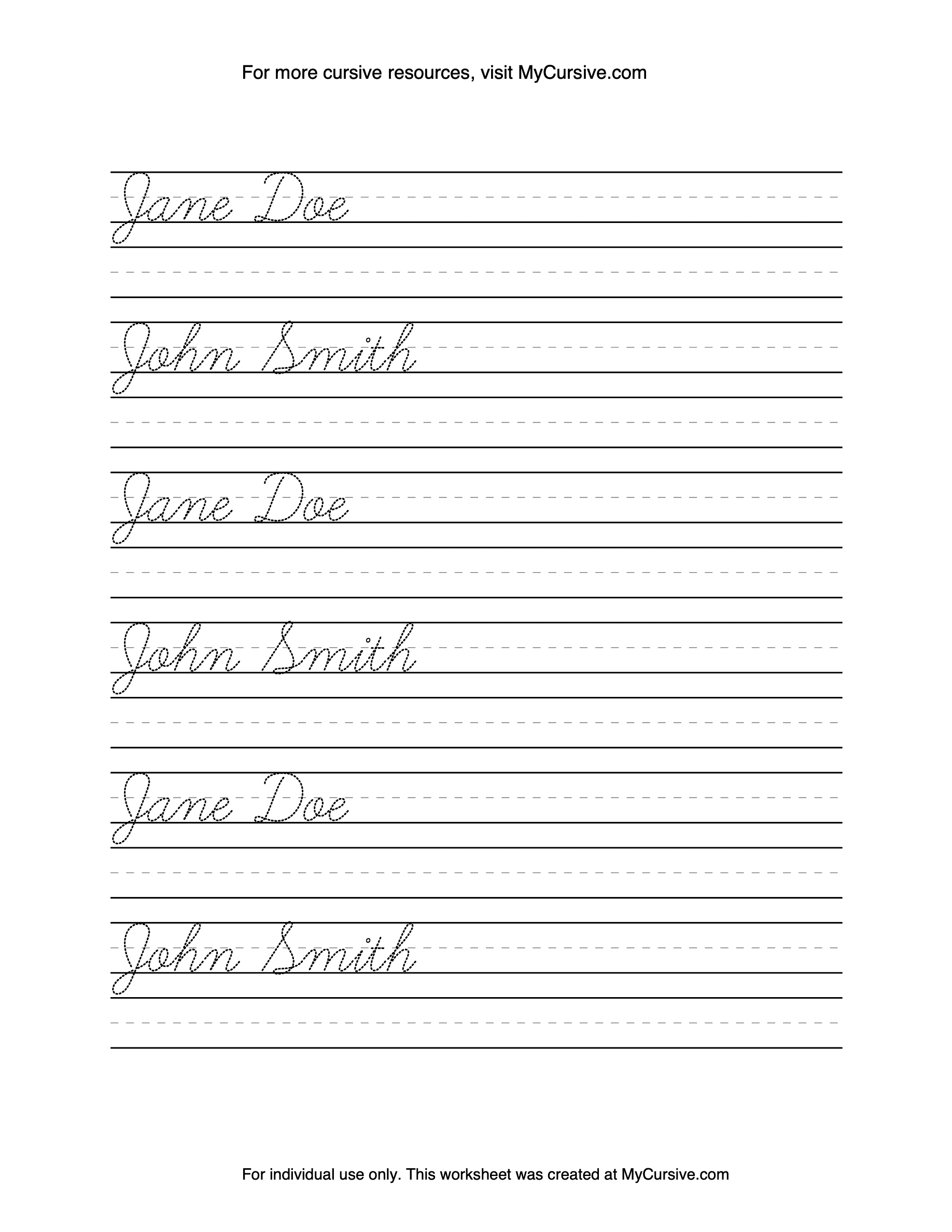 Free Printable Cursive Writing Worksheet Templates Canva