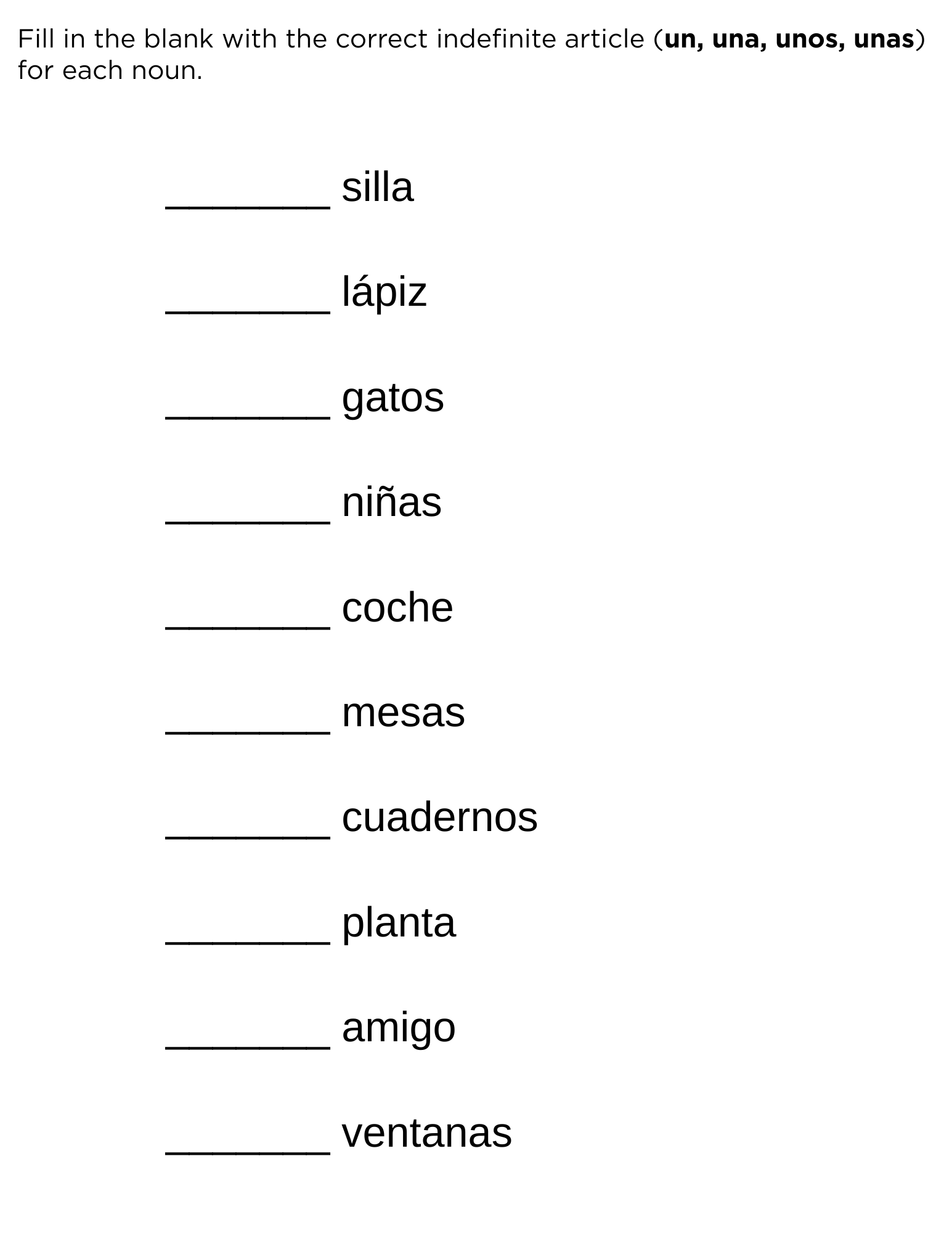 Nouns And Articles In Spanish Worksheet Answers Made By Teachers
