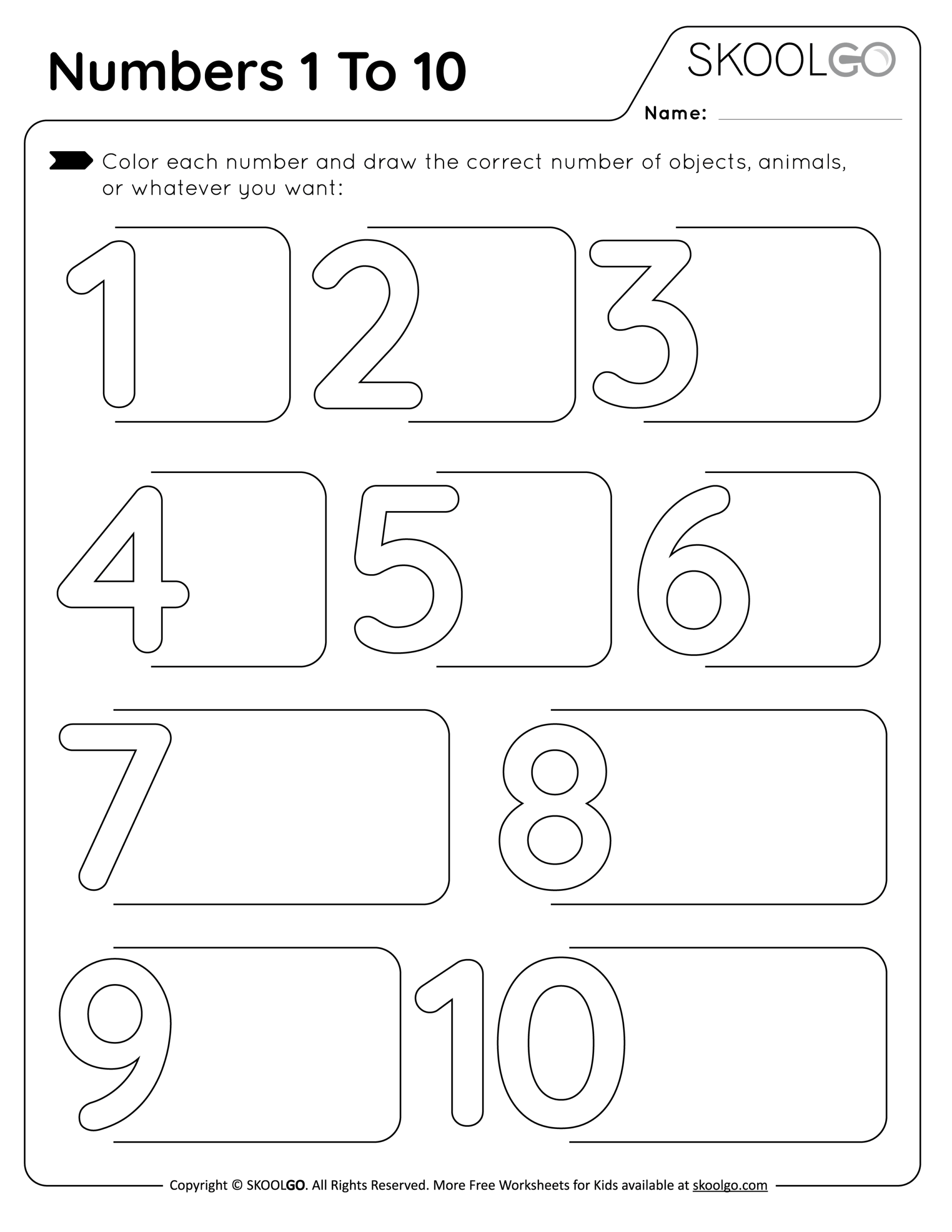 Tracing Number 1 10 Worksheet Free PDF Printable For Kids