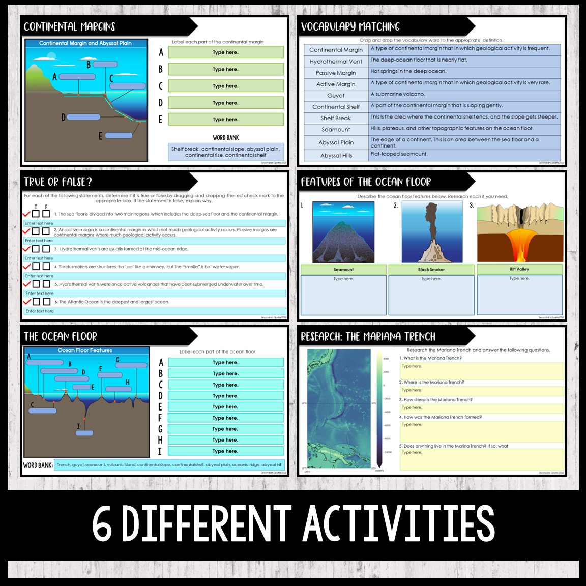 Ocean Floor Geography Digital Google Slides Activities Secondary Sparks