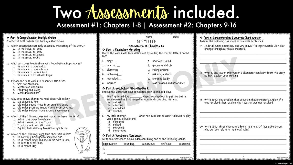 Old Yeller Novel Study Unit Literature Guide Comprehension Worksheets ELA Homeschool Reading Activities Unit Study Printables Etsy Old Yeller Novel Study Unit Literature Guide Comprehension Worksheets ELA Homeschool Reading Activities Unit Study Printables Etsy