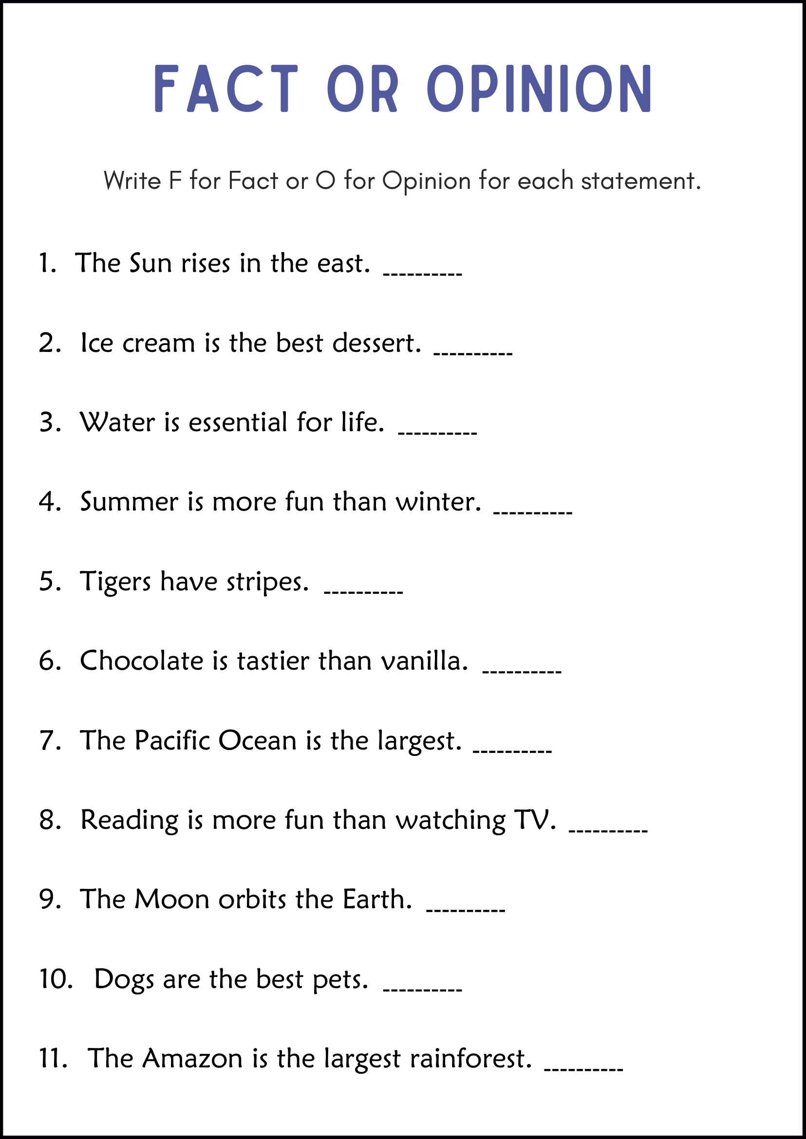 Opinion Writing And Fact Or Opinion Worksheets Fact Vs Opinion Activities Made By Teachers