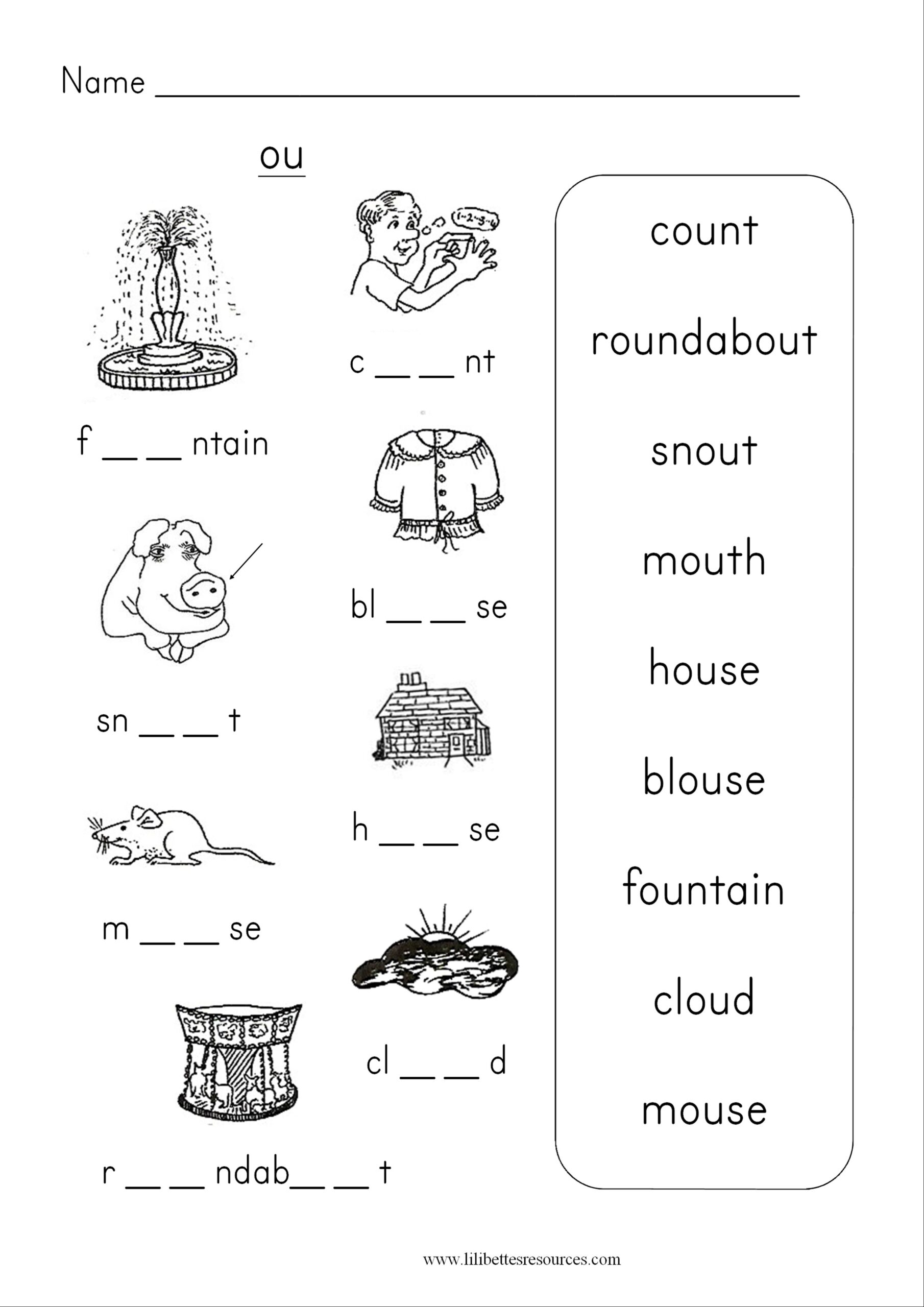 Words With Ow Ou Word Search WordMint