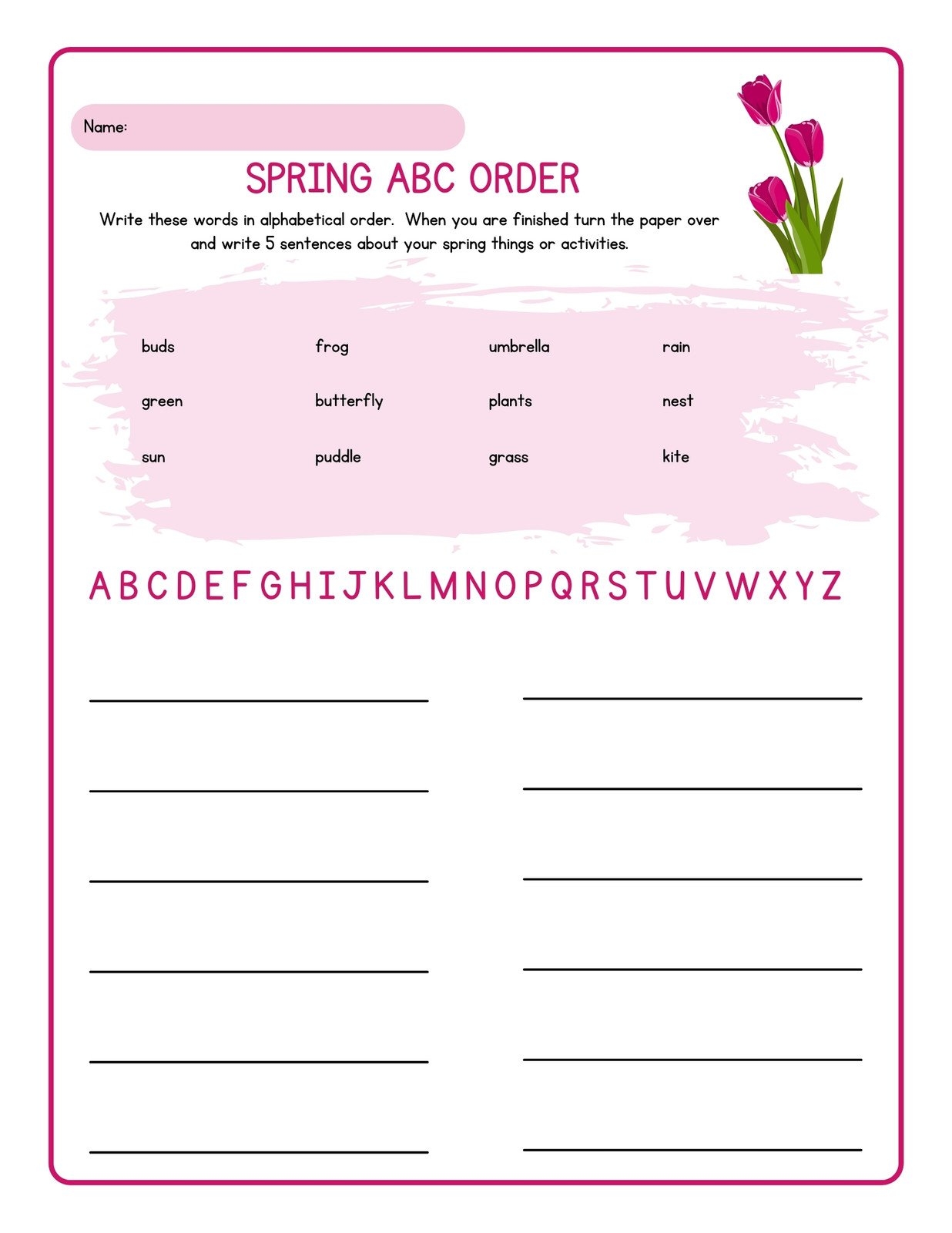 Page 3 Custom Printable Spring Worksheet Templates Canva
